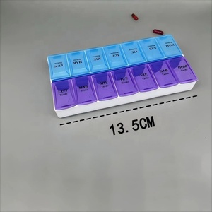 Wholesale 14 Compartment Double Row Cross Plastic Pill <b>Box</b> Portable Medicine Organizer Pills Vitamins Jewelry <b>Storage</b> for Travel - Product Image 4