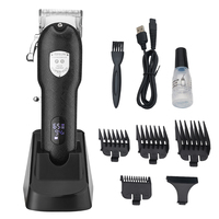 JM-P1 Noir Corps Tout En Métal Né Professionnel USB de charge De Tondeuses À Cheveux Coupe De Cheveux Machine