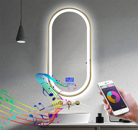 Miroir LED en forme d'arche, miroir intelligent éclairé, miroir mural pour salle de bain, écran tactile, miroir de salon de coiffure avec lumière LED