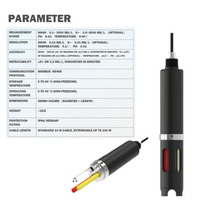 Sensor Digital de Amoníaco y Nitrógeno MTW, Método de Electrodo Iónico Selectivo, Monitor de Calidad del Agua Multiparamétrico, OEM/ODM/OBM MODBUS - Product Image 6