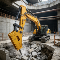 Mega Power TUOSHI Hydraulic Breaker dengan tekanan 160-180 bar & 400-600 bpm untuk Excavator 40-50 Ton Skala Industri Pertambangan Batu