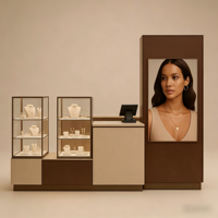 Vitrine en verre, présentoir numérique, kiosque avec éclairage LED pour la vente au détail de bijoux dans les centres commerciaux