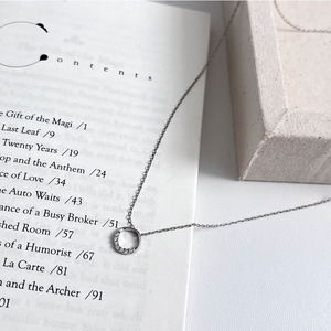 S925 Sterling Silver Round <b>Ring</b> <b>Necklace</b> Geometric Design Daily Wear Fine Chain for Women - Product Image 4