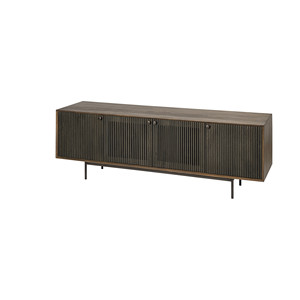 Supporto TV mobile in legno massello marrone HMS 20 \ "con portaoggetti chiuso - Product Image 2