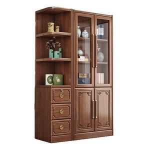 Chinese Style <b>Solid</b> <b>Wood</b> <b>Bookcase</b> Purple Sandalwood 2025 Design For Study Office Living Room Storage - Product Image 5
