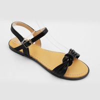 Chaussures de plein air pour filles, sandales tissées à bout ouvert et à fond plat pour femmes et dames, excellente qualité, stock de yiwu