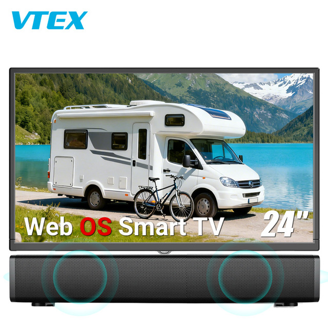 24" Web OS RV TV With Soundbar Home Theater 1GB 8GB Smart TV Wall Mount Phone Mirror Marine Caravan Television 24V 12V DC Car TV