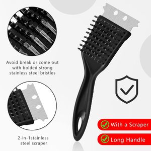 Spazzola <span class=keywords><strong>per</strong></span> Pulizia Barbecue 2 in 1 con Raschietto, Spazzola Resistente <span class=keywords><strong>per</strong></span> Pulizia BBQ, <span class=keywords><strong>per</strong></span> Campeggio e Cucina all'Aperto, Extra Forte (OEM/ODM) - Product Image 3