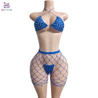Vêtements de danse exotiques ELITES, tenues de strip-teaseuse, bikinis trois pièces, body sexy, bikini à strass pour rave