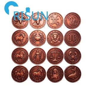 Moneta Commemorativa Personalizzata in Metallo con Costellazioni Astrologiche, Simbolo Astrologico, Medaglione, Segno Zodiacale, Moneta Challenge - Product Image 3