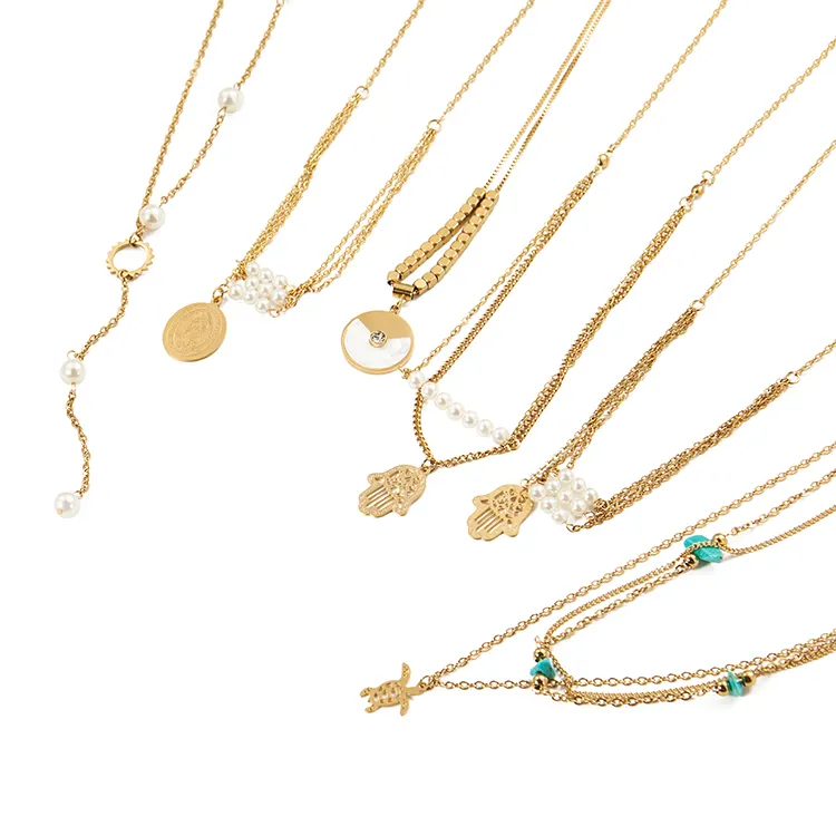 Klaar Om Te Verzenden Groothandel Eenvoudige Hand Ketting Oorbel Sets 18K Goud Roestvrij Staal Mode Sieraden Sets Voor Vrouwen