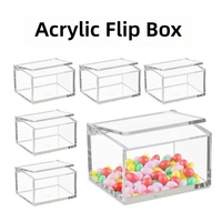 Boîte en acrylique personnalisée avec couvercle à charnière, boîte de présentation transparente, boîtes de rangement carrées, conteneur organisateur transparent
