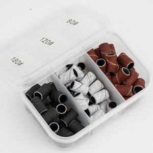 75 Pieces Box Manicure <b>Pedicure</b> Nail <b>Tools</b> 80# 120# 180# 240# Steel Drill Sanding Bands 150 Medium Sanding Bands - Product Image 1