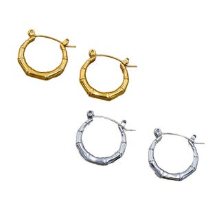 Pendientes de Acero Inoxidable con Baño de Oro de 18K, Estilo Retro, con Hebilla en Forma de U y Textura de Bambú, Joyería de Moda para Mujer, para Fiestas - Product Image 2