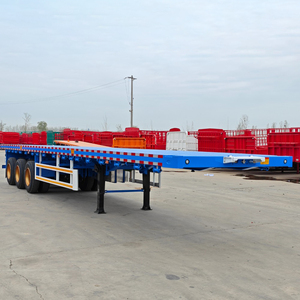 Semirremolque de Plataforma Plana de Tres Líneas, <span class=keywords><strong>2</strong></span>/3/4 <span class=keywords><strong>Ejes</strong></span>, Nuevo de Alta Calidad - Product Image 1