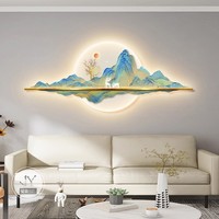 Nouvelle peinture de décoration de salon chinoise, milliers de kilomètres de rivières et de montagnes, décoration murale de fond de canapé