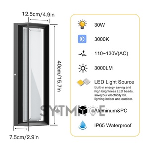 Applique murale extérieure pour l'immobilier, 30W, 15,75 pouces, SCR, intensité variable, IP65, pour <span class=keywords><strong>porte</strong></span> <span class=keywords><strong>d</strong></span>'<span class=keywords><strong>entrée</strong></span>, en stock - Product Image 6