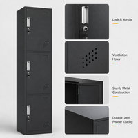 Armoire ventilée en acier laminé à froid avec serrure à clé pour le rangement sécurisé des serviettes, des chaussures et des effets personnels dans les centres de bain