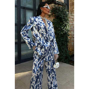 ชุดสูทผ้าซาตินลายโซเบ้ผู้หญิงแขนสามส่วนฤดูร้อนป้องกันริ้วรอยหรูหราหลากสี - Product Image 6