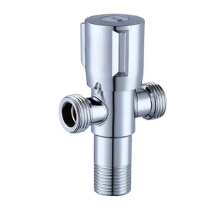 Robinet d'angle moderne à double sortie en acier inoxydable pour salle de bain avec interrupteur d'arrêt d'eau Accessoire d'éclairage chromé - Product Image 1