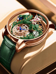 新しい天龍クォーツ腕時計メンズステンレススチール本革バンドパーソナライズされたトレンディな防水ファッショナブルな腕時計 - Product Image 4