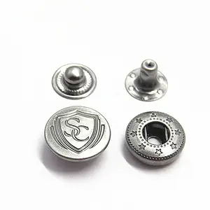 Leather Snap Fasteners Kit, 15mm Metal Snap Buttons Kit Press Studs with 4 Install Tools, Leather Rivets and Snaps for Clothing