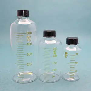 유리제 혈청 병 투명한 나사 가늠자 시약 병 표본 bottle500ml 250ml 150ml