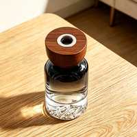 Bouteille en verre diffuseur de parfum personnalisable 110 ml, à base épaisse carrée/cylindrique, dégradé de couleurs, pour l'ambiance montagneuse