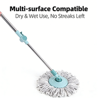 Ensemble serpillière et seau en microfibre auto-essoreuse mains libres, serpillière rotative à 360° avec tampons lavables pour le nettoyage domestique