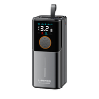 Démarreur de voiture avec alimentation, pompe à air double cylindre en alliage, moniteur de pression des pneus 20000mAh, gonflage rapide 65L/min, LED