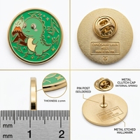 Parche Metálico Personalizado de Esmalte Suave con Diseño de Animal de Dibujos Animados Feng Shui para Chaquetas, Sombreros y Ropa - Moderno, Tradicional, Venta al por Mayor, OEM