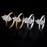 Nouvelle conception, bague pour femme en argent S925 plaqué or 18 carats, moissanite taille marquise couleur D VVS 1CT 2CT, alliance de fiançailles et de mariage en moissanite