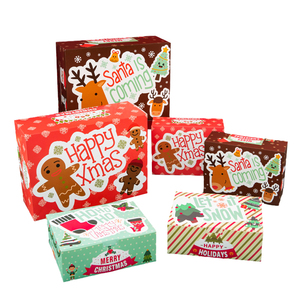 Christmas Box Gingerbread Man Cookies Baking Packaging Box New Year Xmas Party Gift Cookies Tote Bag