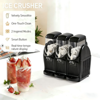 Mesin Slush Komersial Penghancur Es Serut Mesin Slushy Desktop 3 Tangki Kontrol Digital Komersial Mesin Minuman Beku Slush