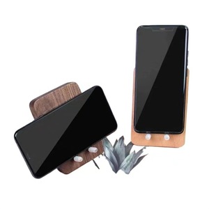 <span class=keywords><strong>In</strong></span> magazzino creativo noce & ottone Stand semplice portatelefono portatile <span class=keywords><strong>In</strong></span> <span class=keywords><strong>legno</strong></span> massello con doppio livello regalo - Product Image 2