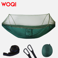 WOQI lit suspendu pour l'extérieur avec moustiquaire, lit suspendu pour camping, prévention des moustiques, double ceinture en nylon
