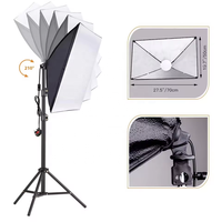 Photographie 50*70cm Softbox 2M Stand Led Ampoule Lumière LED Soft Box Studio Video Light Kit pour Photo Live Streaming