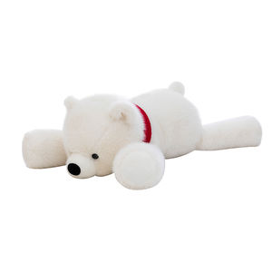 Adorabile Orso Polare Bianco Super Morbido Imbottito in Cotone PP con Sciarpa Ornamento Natalizio e di Capodanno - Product Image 2
