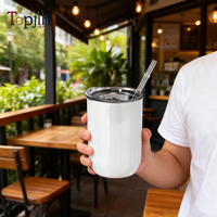 Topjlh Factory Direct Blank 12oz RVS Rechte Tumbler, Groothandel Bulk voor Hittetransferdruk