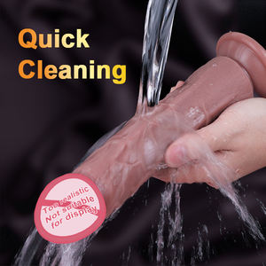 Hoch realistischer künstlicher Penis aus flüssigem Silikon mit Vibrations funktion für weibliche Mastur batoren - Product Image 6