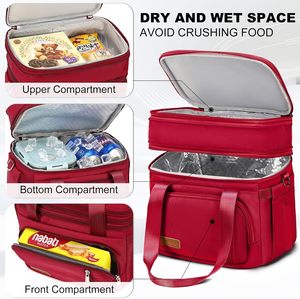 Free Sample HDPE Shoulder Bag Large Capacity Waterproof Insulation Eco-Friendly Picnic <b>Cooler</b> Lunch Box <b>Ice</b> <b>Pack</b> - Product Image 1