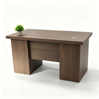 Bureau de direction moderne en bois de noyer avec tiroirs verrouillables et armoire de rangement 140 cm pour bureau à domicile
