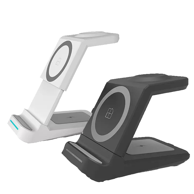 3 1 Electric Wireless Charging Station PD Compatible Height Adjustable 15W/10W Multifunction Magnetic Type-C Port for Smartphone