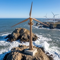 Éolienne à faible vitesse 200 kW, 3 pales, horizontale, diamètre du rotor 22 m, triphasée 400 V AC