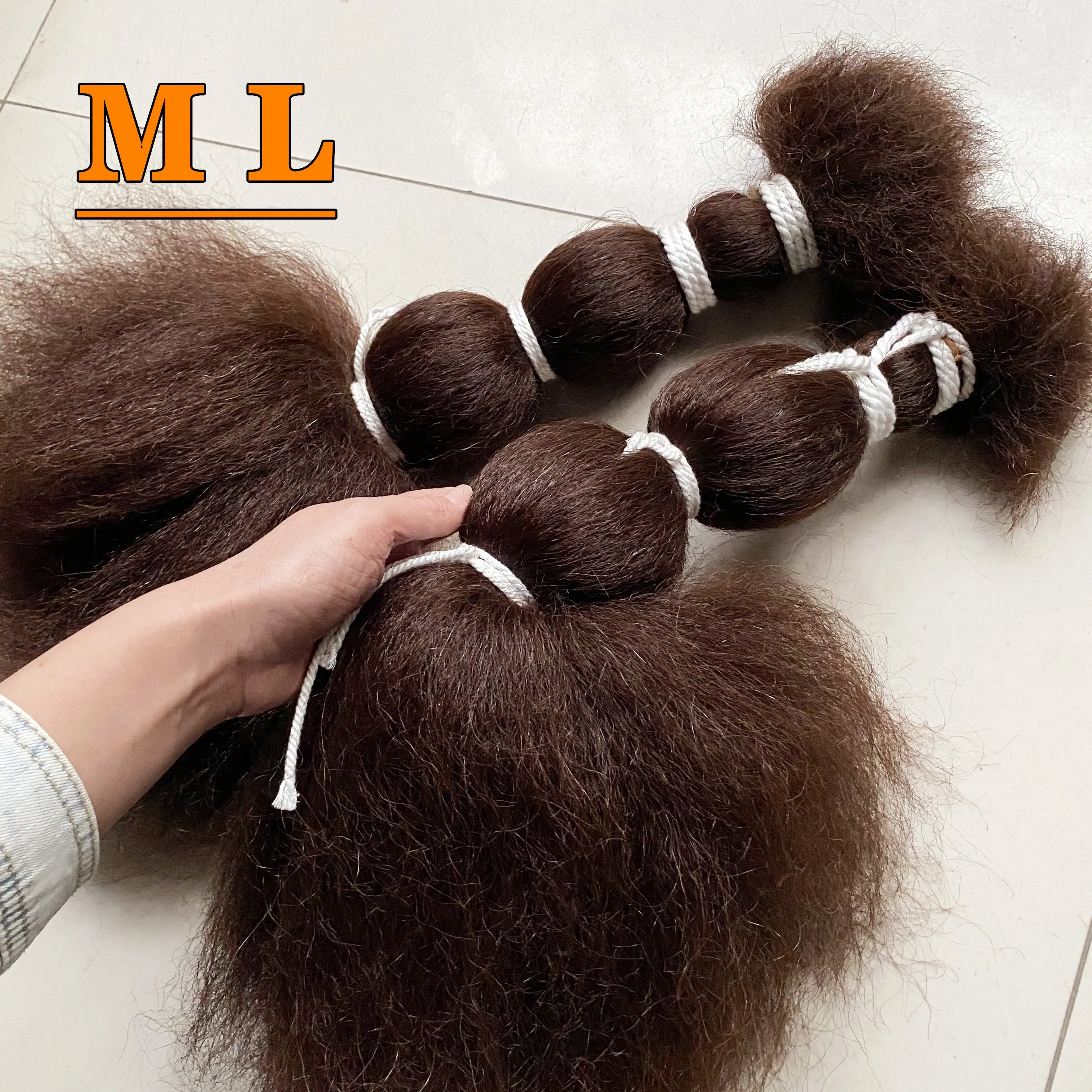 2023 yak hair bundles 100% washed yak hair dark brown color 20''