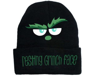 <strong>Grinch</strong> Knit Beanie Christmas <strong>Hat</strong> Warm Fleece Lined Winter Cap with <strong>Grinch</strong> Print - Product Image 1