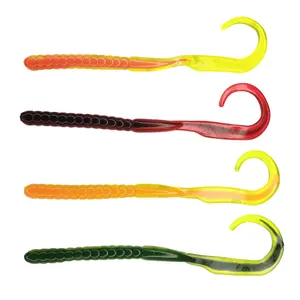 NewBility 150mm 6g Realistic Life Like Tail Curls Soft Mini Worm Bait Artificial Fishing Soft Lures