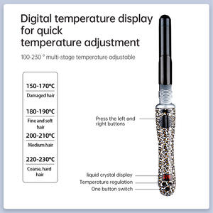 Professionnel 1.25 pouces titane bigoudi LED affichage <span class=keywords><strong>10</strong></span> vitesses PTC contrôle de la température Source d'alimentation électrique LCD en céramique - Product Image 6