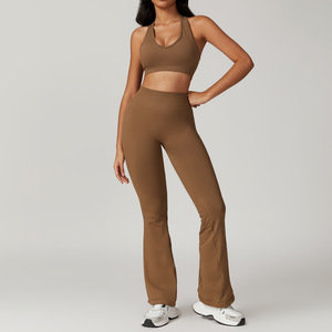 カスタマイズされたロゴ屋外シームレスヨガフィットネスブラショーツレギンス3ピースセット女性用 - Product Image 2