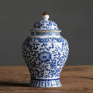 Pot de gingembre en céramique chinoise peint à la main Vase en porcelaine émaillée pour le stockage du thé Utilisation polyvalente - Product Image 4